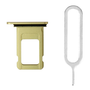 For iPhone XS (5.8") Sim Card Tray Single Sim Dual Sim Replacement With Sim Ejector Pin- Gold