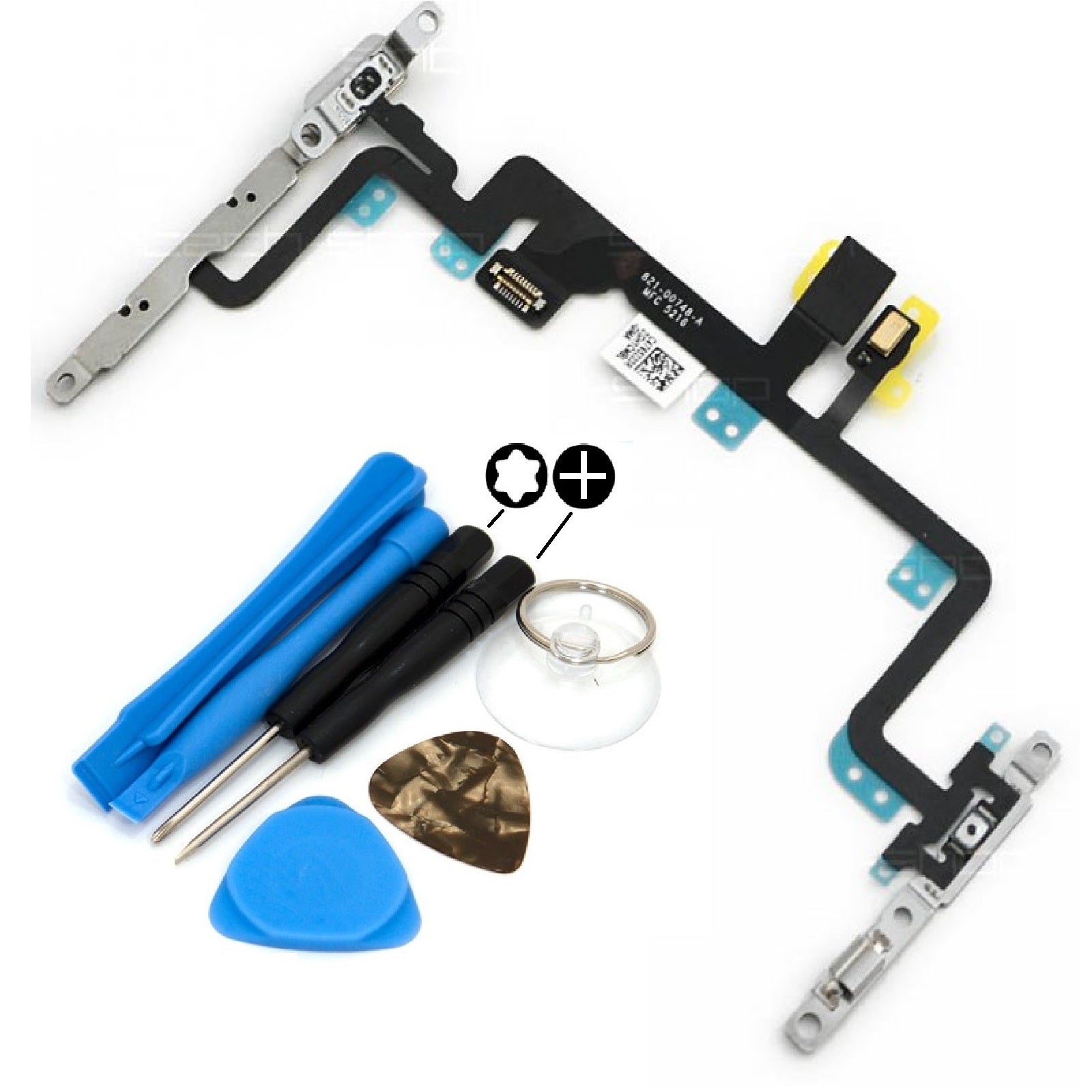 For iPhone Plus Power Flex Cable Volume Buttons Mute Switch With Brackets